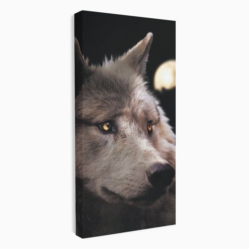 Tablou canvas cu tablou canvas cu cap de lup, fara rama, pe sasiu de lemn